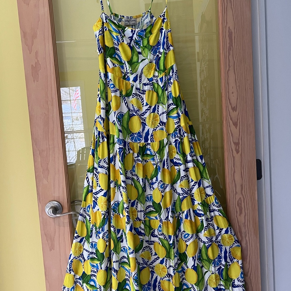 Kenny Flowers Positano Lemon Print Maxi Dress